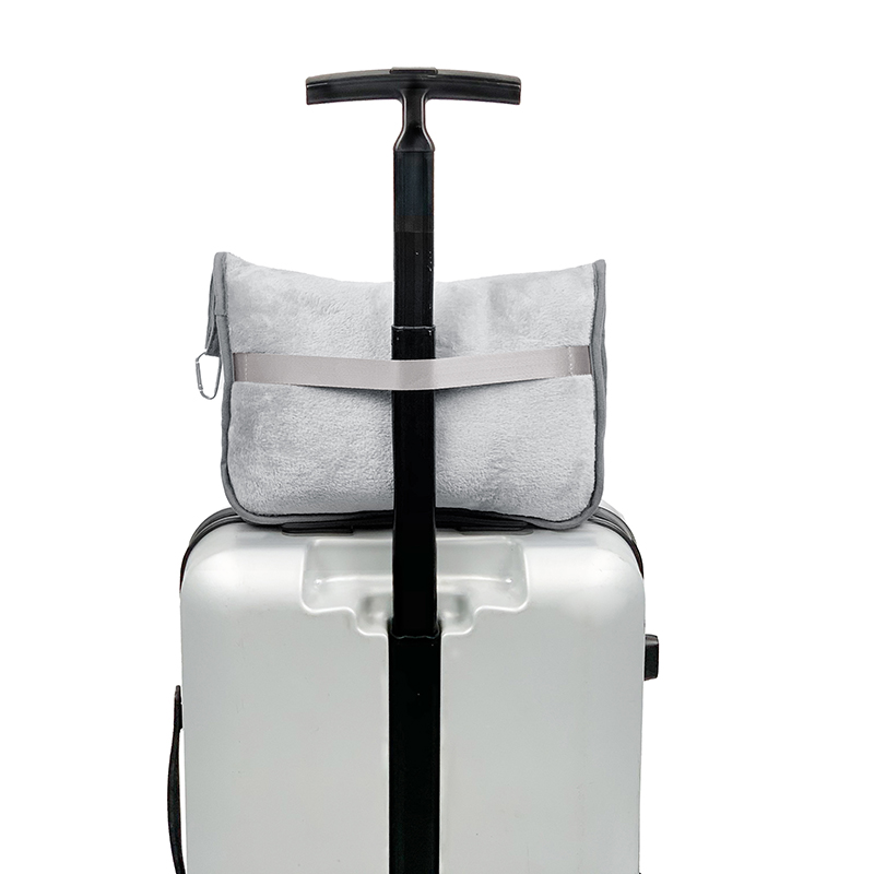 Factory Wholesale Hand Luggage Sleeve And Backpack Clip Pillow Blanket 2in1 Premium Soft Travel Blanket Pillow Airplane