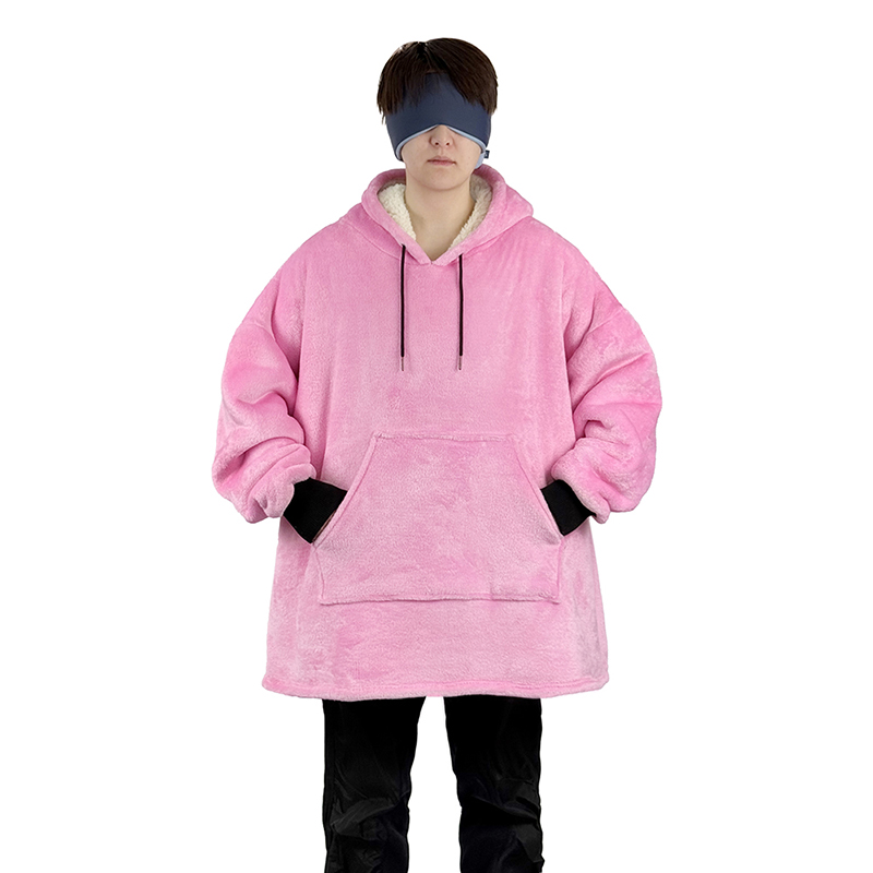 Factory Custom One Size Fits All Printed Christmas Oversized Wearable Giant Hoodie Blanket Sweatshirt Adult Hooded TV Blanket