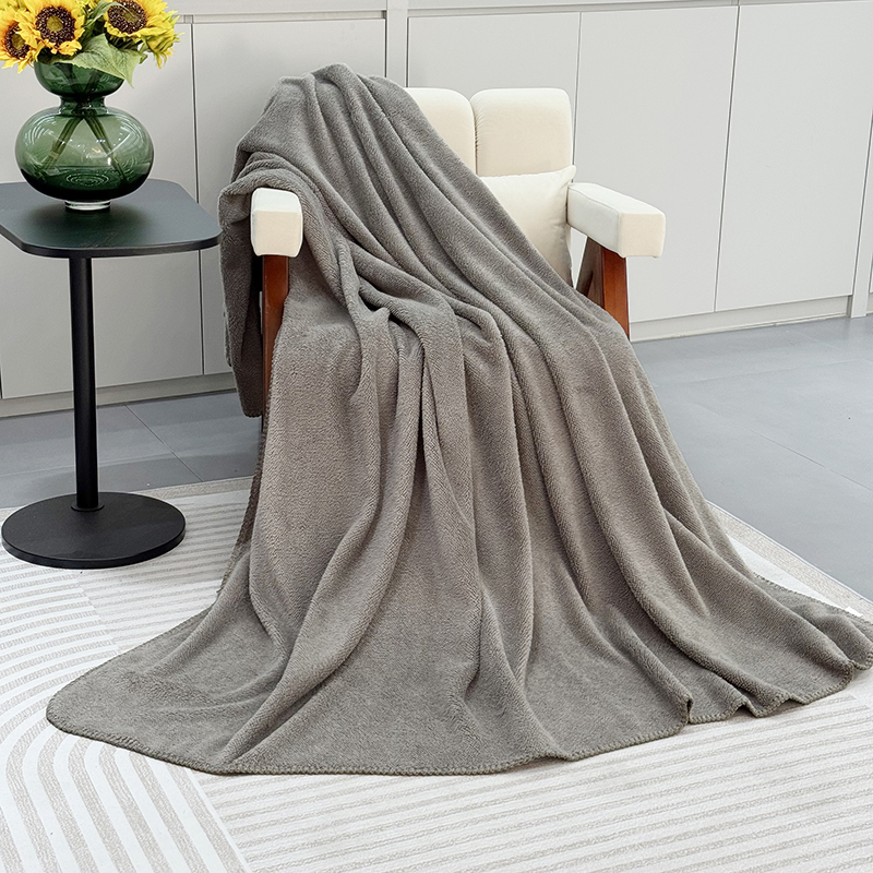 Beddingsolid color warm plush blanket sherpa blanket All-in-one Velvet No glue