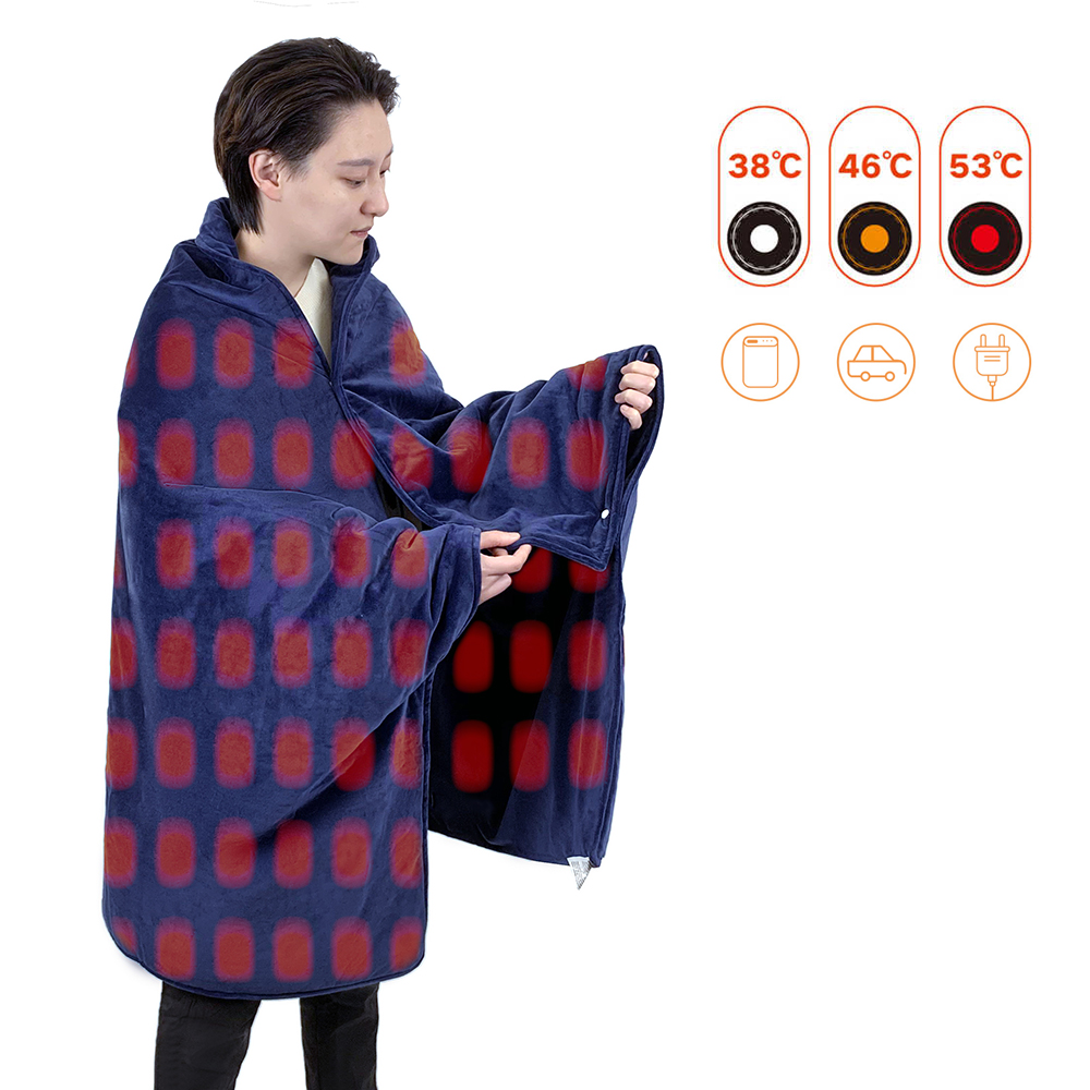 5v Car Rechargeable Battery Wearable Heated Throw Blanket UK Plug Electric-blanket