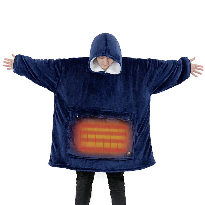 Electric Heated Wearable Blanket Hoodie With Battery Oversized Sherpa Blanket Hoodie Sweatshirt Blanket