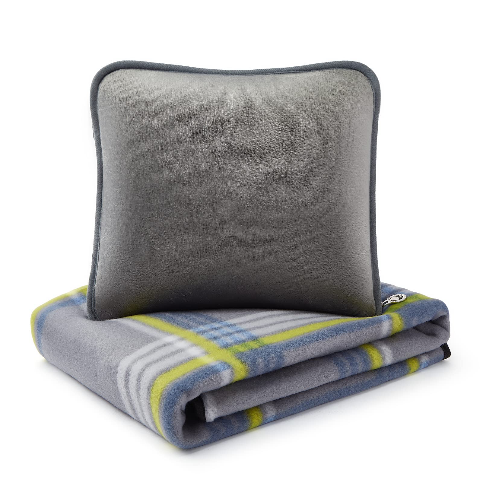 Portable 2 in 1 custom foldable beach picnic mat camping pocket blanket polar fleece travel blanket in pouch