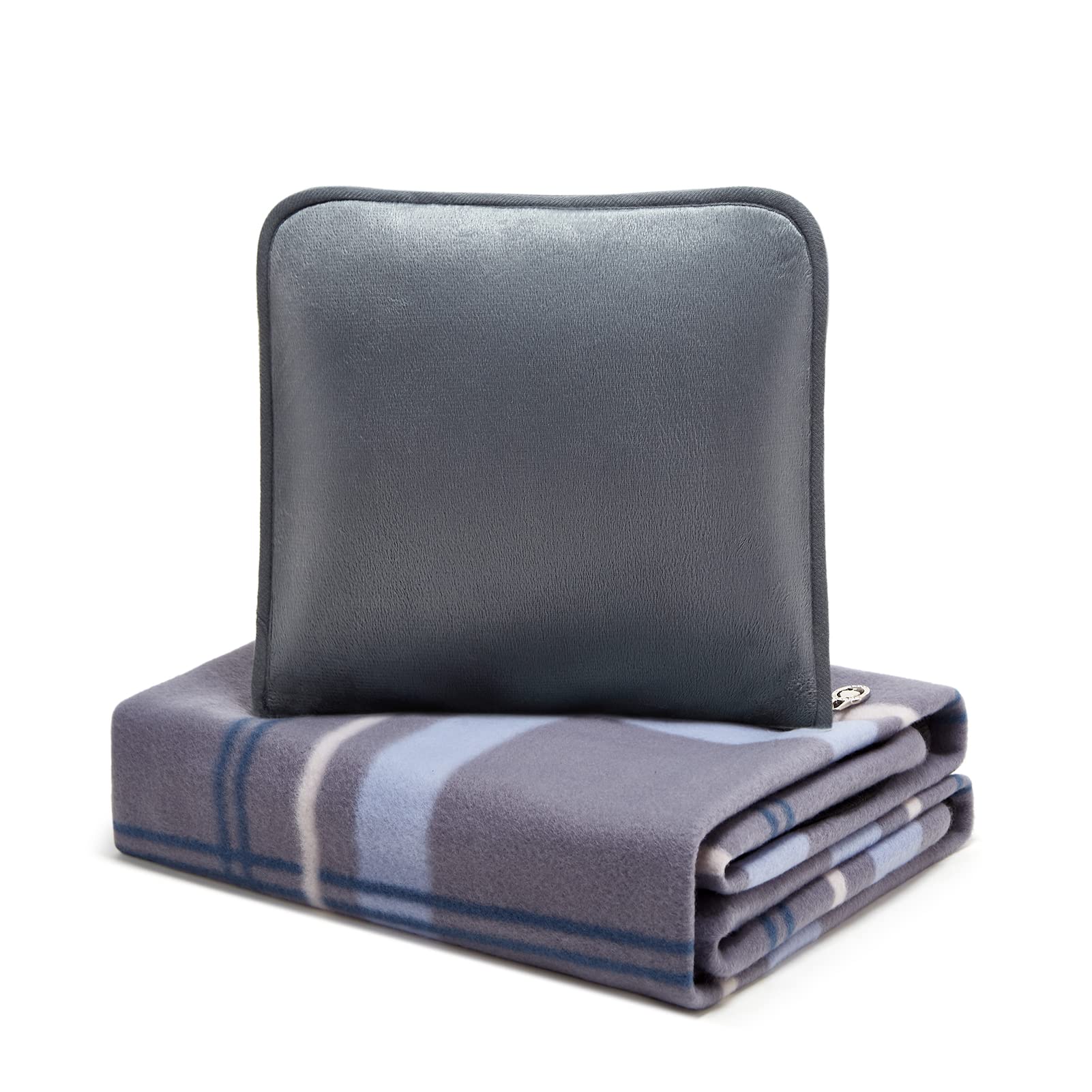 Multi-Function Promotion Polar Fleece 2 in 1 Pillow Blanket Travel Blanket with Zipper
