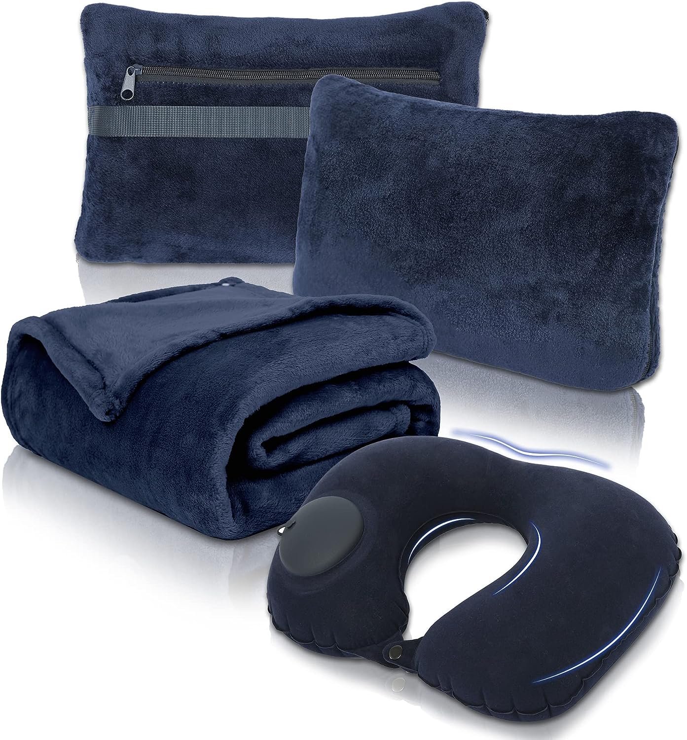 New style wholesale portable soft solid color polyester polar fleece pillow blanket 2 in 1 travel picnic airplane blanket