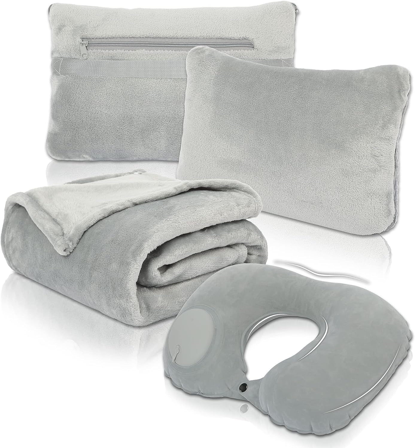 Super soft cheap custom logo 2 in 1 airplane travel pillow polar fleece blanket