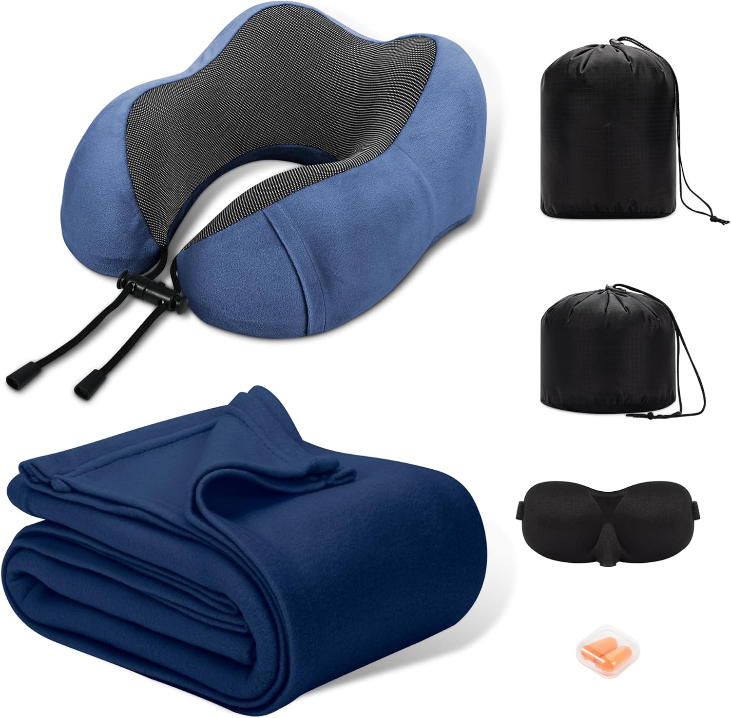 Airplane blanket hat Kit Travel Neck Pillow Cervical U shape Pure Memory Foam Neck Pillow Space Filling Travel Pillow