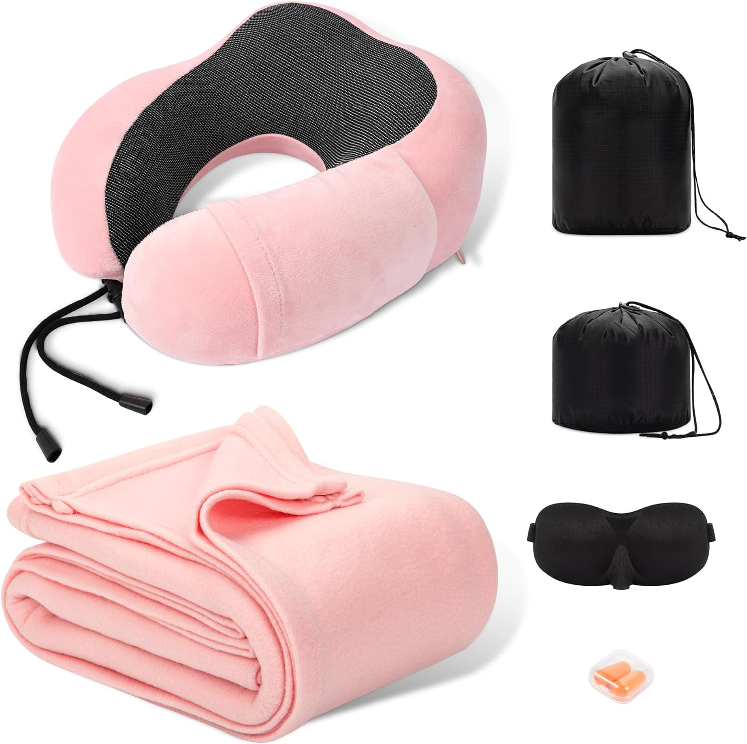 New design polyester airplane car neck pillow 2 in 1 blanket custom logo travel flecce blanket and pillow case